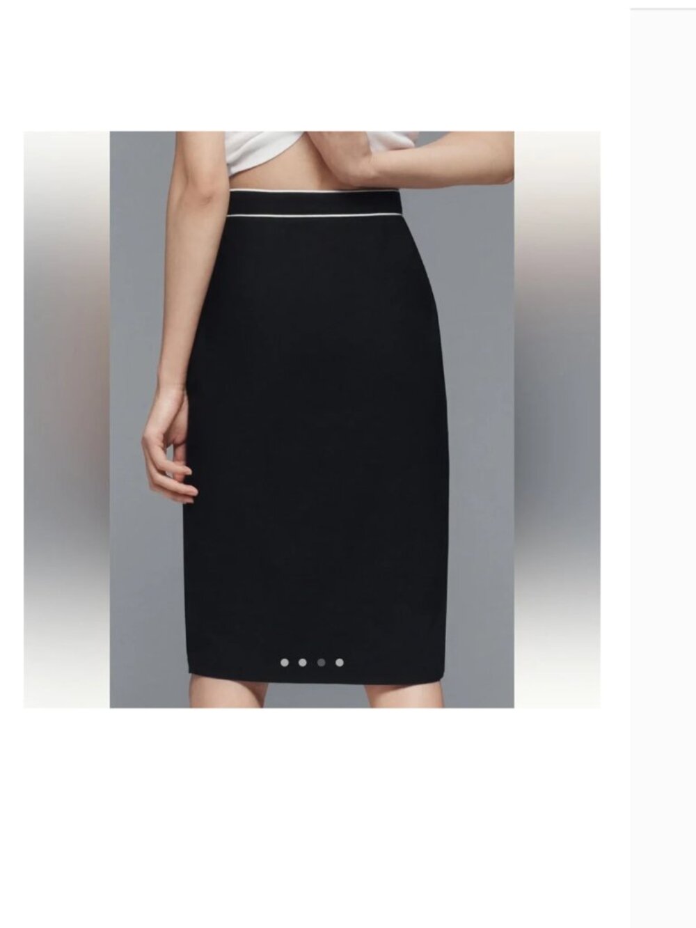 Women's Maeve by Anthropologie Black Pencil Skirt White Trim Size S See descrip - Picture 4 of 14
